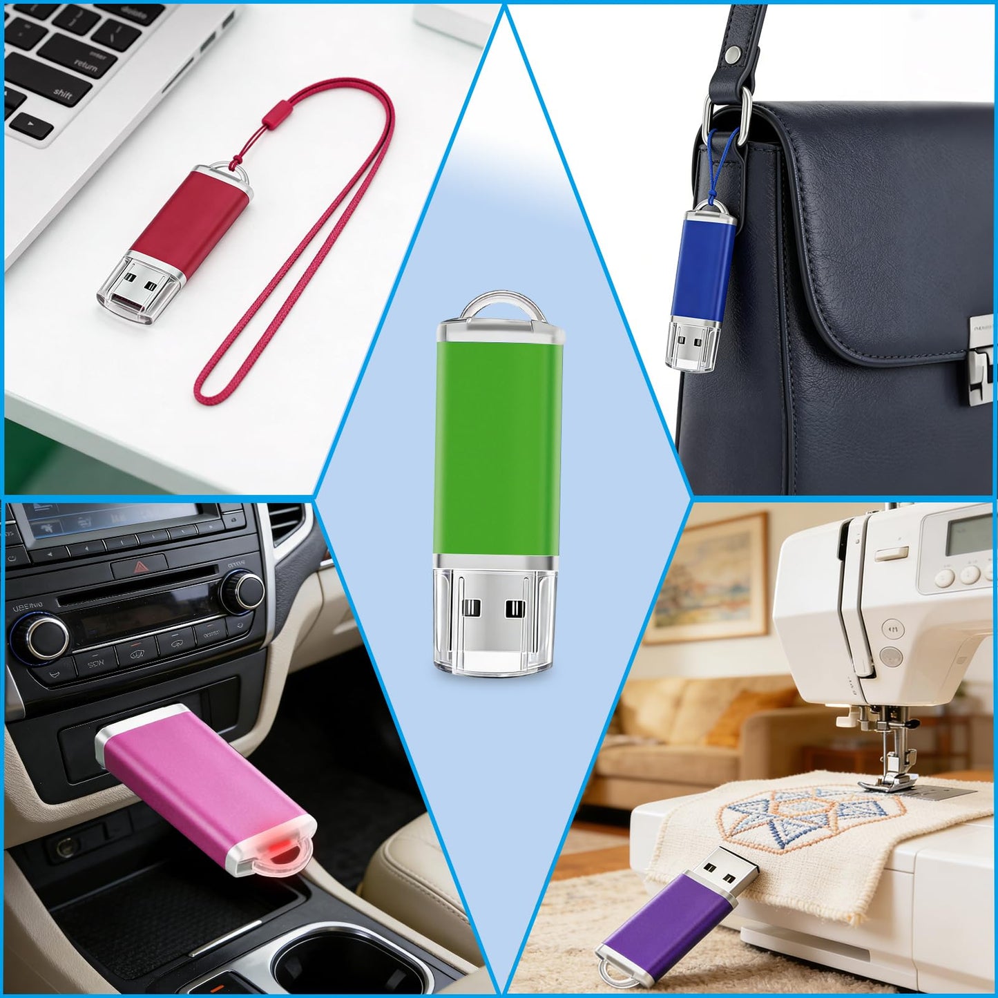 16GB USB Flash Drive 20 Pack Nicepicten Thumb Drives Pack Jump Zip Drive USB 2.0 Flash Drives Mulitipack 16GB Memory Stick with Labels & Lanyards - Silver