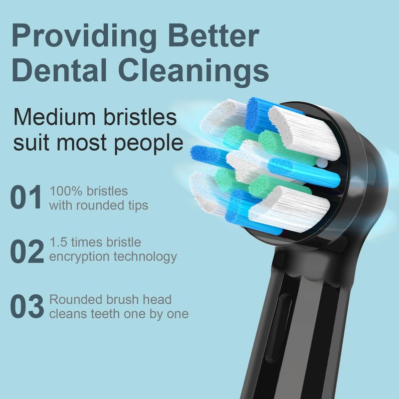 8 Pack Replacement Heads Compatible with Oral B IO 2/3/4/5/6/7/8/9/10/Deep Clean Series Electric Toothbrush, Brush Heads Refill Compatible with Oral B IO for Teeth and Gums Care (Black)