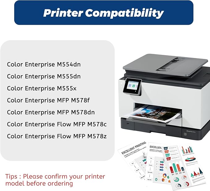 212A Magenta Toner Cartridge,Compatible Replacement for HP 212 A W2123A 212X W2120X, for HP Color LaserJet Enterprise M554 m554dn M555 M555dn Flow MFP M578 Printer, with Upgraded Chip,No Fading