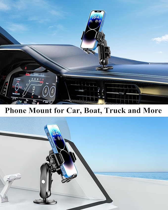 BRCOVAN Anti-Theft Phone Mount Holder with Vibration Dampener, 1s Locking