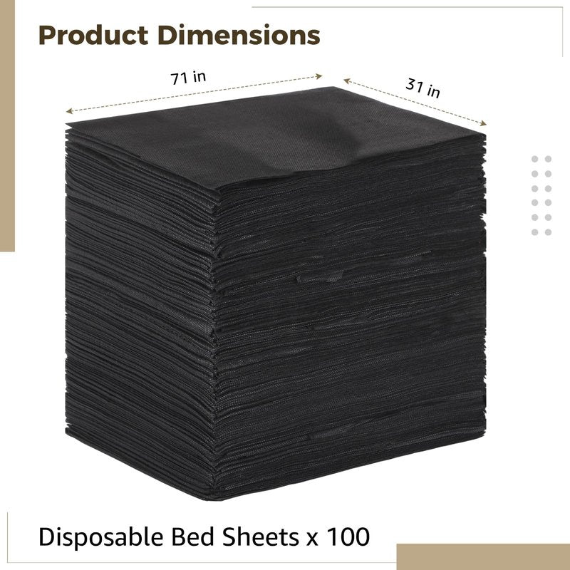 100 PCS Disposable Bed Sheets for Massage Table, 31" x 71" in Non-Woven Massage Table Cover, Disposable Bed Sheets for Spa Beds, Estheticians, Hotels, and Beauty Salons（Blue）