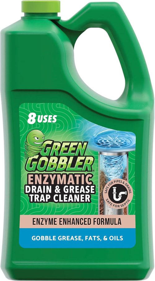 Green Gobbler Enzyme Drain Cleaner - Breaks Down Grease, Paper & Fat | Controls Odors | 1 Gallon