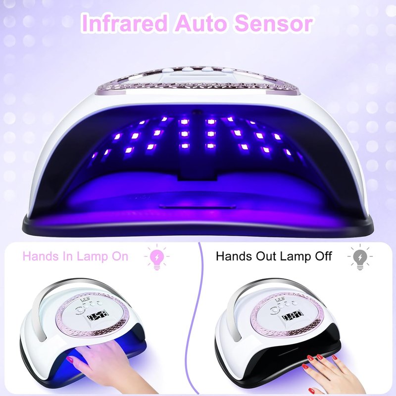 UV Nail Lamp - 72W LED Nail Dryer with 3 Timer Settings & LCD Touch Display | Perfect for Home & Salon Use - C-White