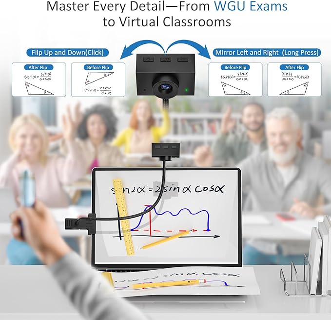 Webcam for PC, Streaming Camera, Web Camera for Desktop/Laptop Computer Webcam with Microphone, Plug and Play USB Web Cam with Bracket, Manual Focus, for Live Streaming, Video Calls (Black, 1080P)