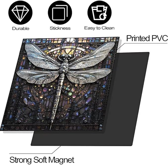 Retro Dragonfly Dishwasher Magnet Cover, Modern Art Deco Fridge Panel Magnetic Decal Home Kitchen Decor, Reusable Dishwasher Covers,23 x 26 inch