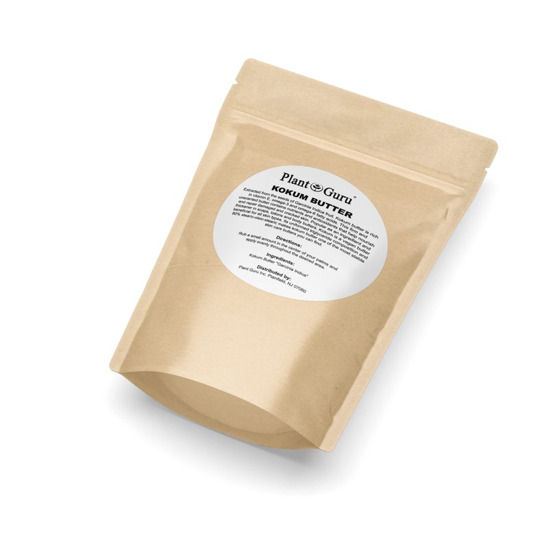 Plant Guru Raw Kokum Butter 2 lbs. Bar 100% Pure Natural - Great for Skin, Body and Hair Moisturizer, DIY Creams, Balms, Lotions and Soap Making.