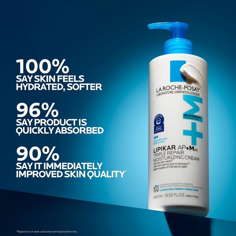 La Roche-Posay Lipikar AP+MAX Body Cream - Triple Repair Moisturizer for Dry Skin with Shea Butter & Niacinamide | Gentle Lotion for Sensitive Skin