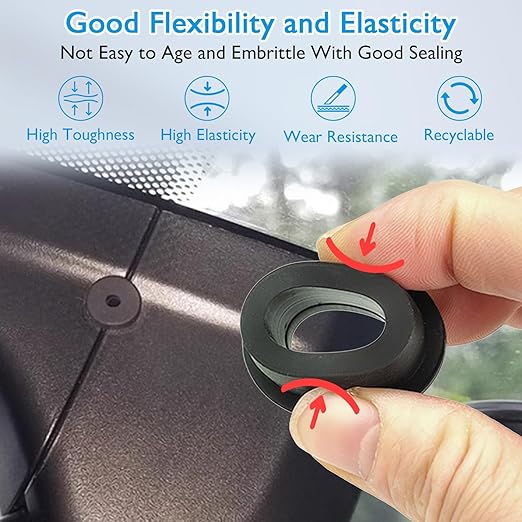 BOPOREAE 15 Pcs 3/4" Drill Hole, 3/8" ID Silicone Rubber Grommets for Wiring, Automotive Firewall Hole Plug, Top Hat Metal Wall Drywall Grommets for Vinyl Tubing in Hydroponic Irrigation Systems