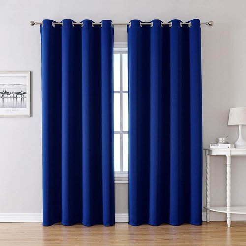 ChrisDowa Blackout Curtains - 90-Inch Thermal Insulated Grommet Panels Set | Royal Blue, 2 Panels
