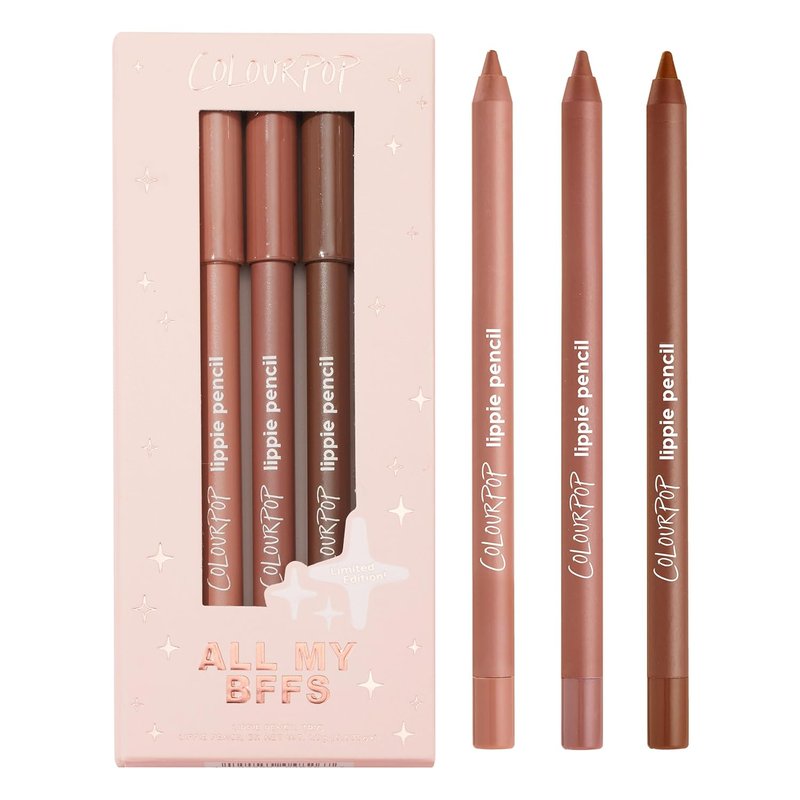 ColourPop Lippie Lip Pencil Kit - High-Pigment, Long-Lasting Lip Liners | 3 Shades Included: BFF, BFF 2 & BFF 3