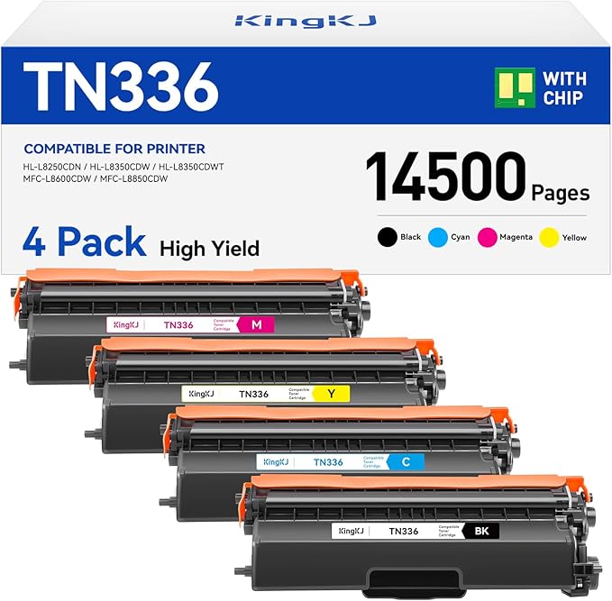 KingKJ TN336 Toner Cartridge 4-Pack