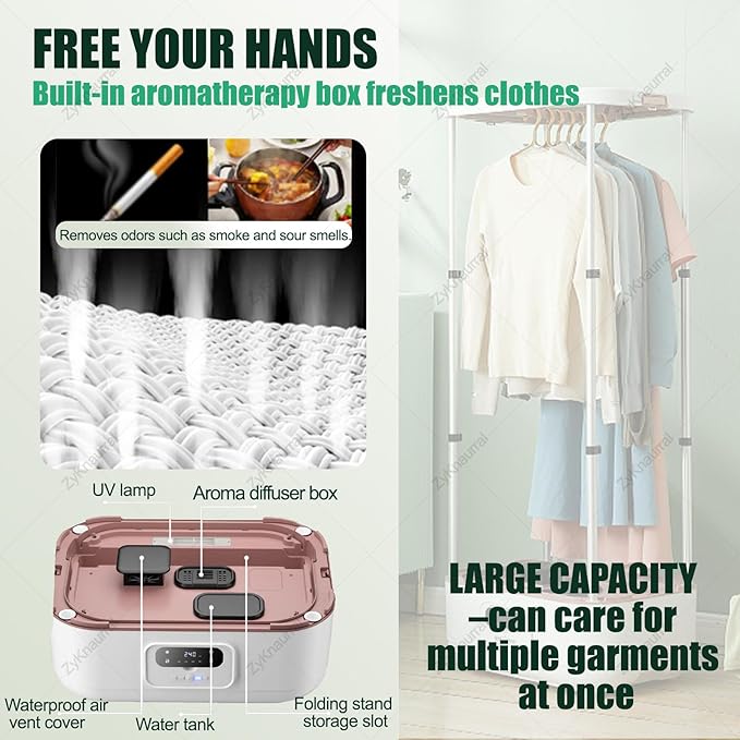 Steam Press Ironing Machine,Portable Dryer with 360Â° Hot Air Circulation,Intelligent Timing,Automatic Garment Care, for Clothes & Fabric, Quick-Drying Steam