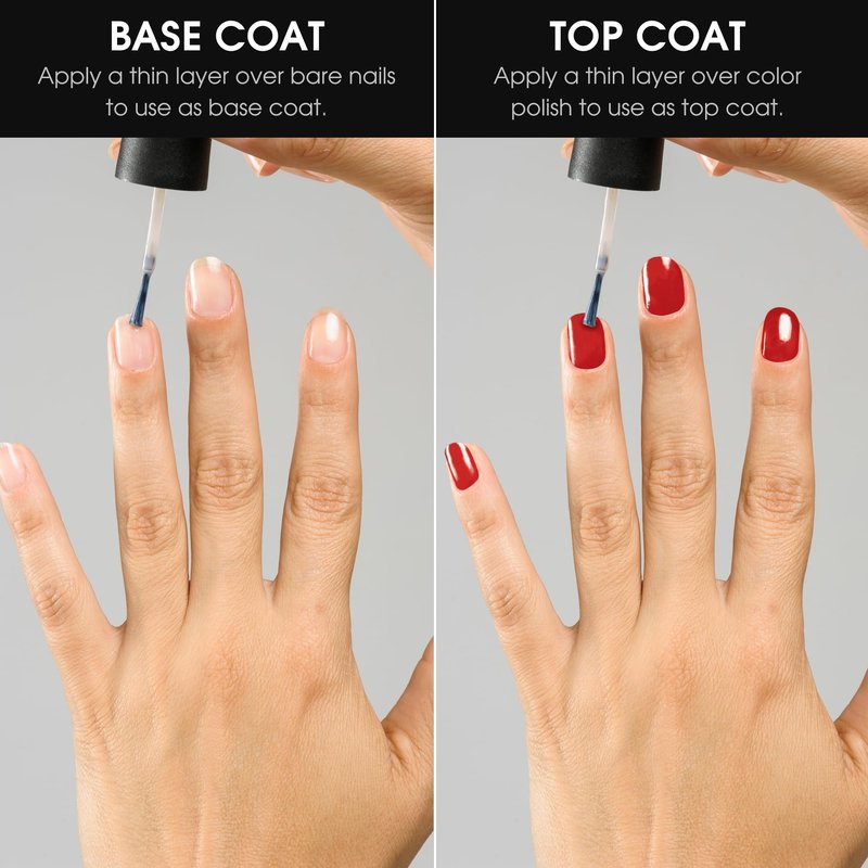 Deborah Lippmann Hard Rock Base and Top Coat | Promotes Healthy Growth for Soft Nails | Diamond Powder Strengthens and Protects Nail Polish | Clear, 50 Fl. Oz