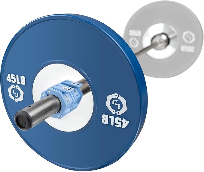 Lock-Jaw Barbell Collars Sport Olympic Barbell Clamps 2 Pcs – Heavy Duty Bar Clamps for 2” & 50mm Olympic Bars – Secure Weight Bar Clamps for Strength Training & Home Gym Accessories – Light Blue
