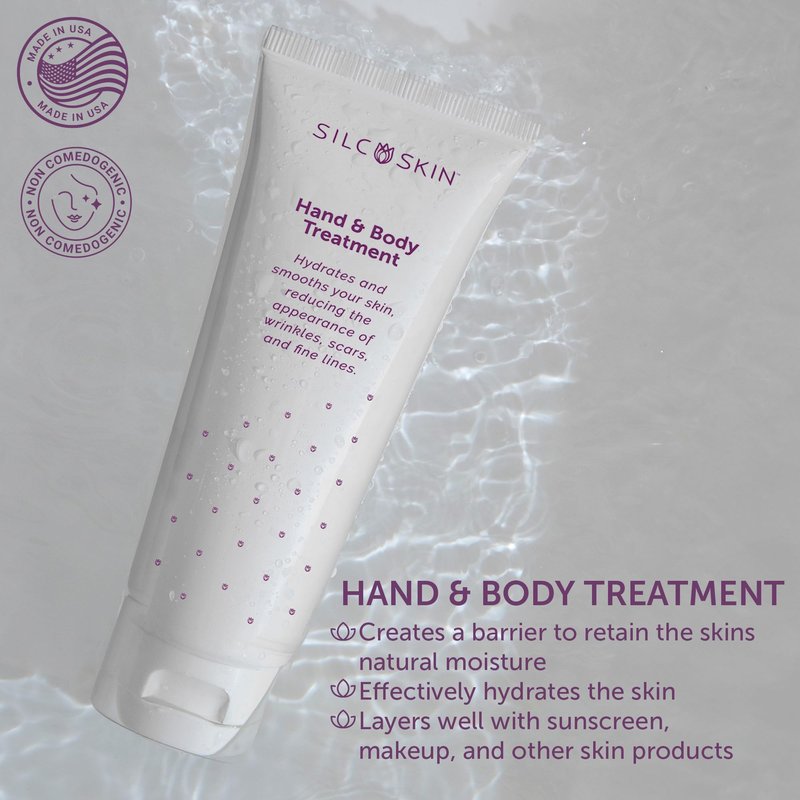 Silcskin Hand And Body Treatment Water Based Lotion For Crepey Skin And Fine Lines With Medical Grade Silicone, 2 Oz Pack Of 2