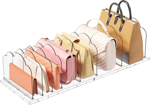 Lifewit Purse Organizer - Clear Handbag Storage Solution | Adjustable Clutch Holder, 2 Pack (35 x 24 cm)
