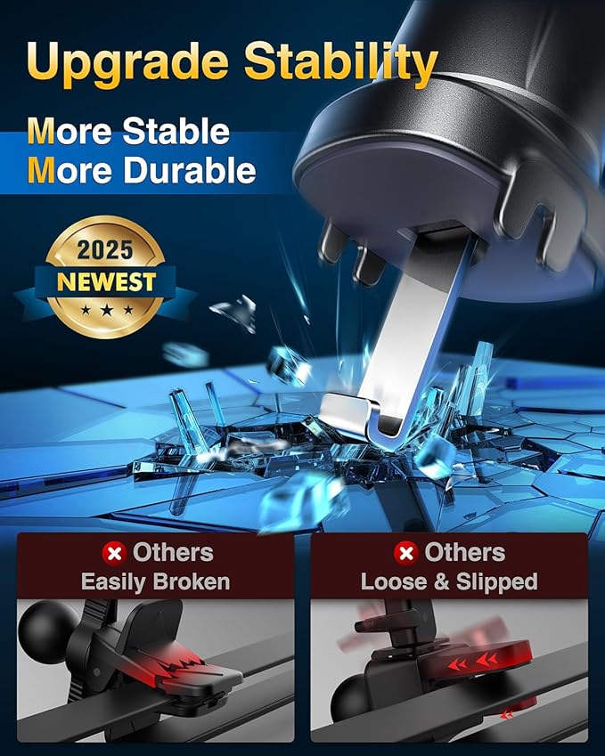 VANMASS Phone Holders for Your Car Ultimate Military-Grade Car Phone Holder Mount【Patent & Safety Certs】 Upgraded Shockproof Truck Air Vent Phone Mount for iPhone 17 Pro Max 16 Samsung Android,Red