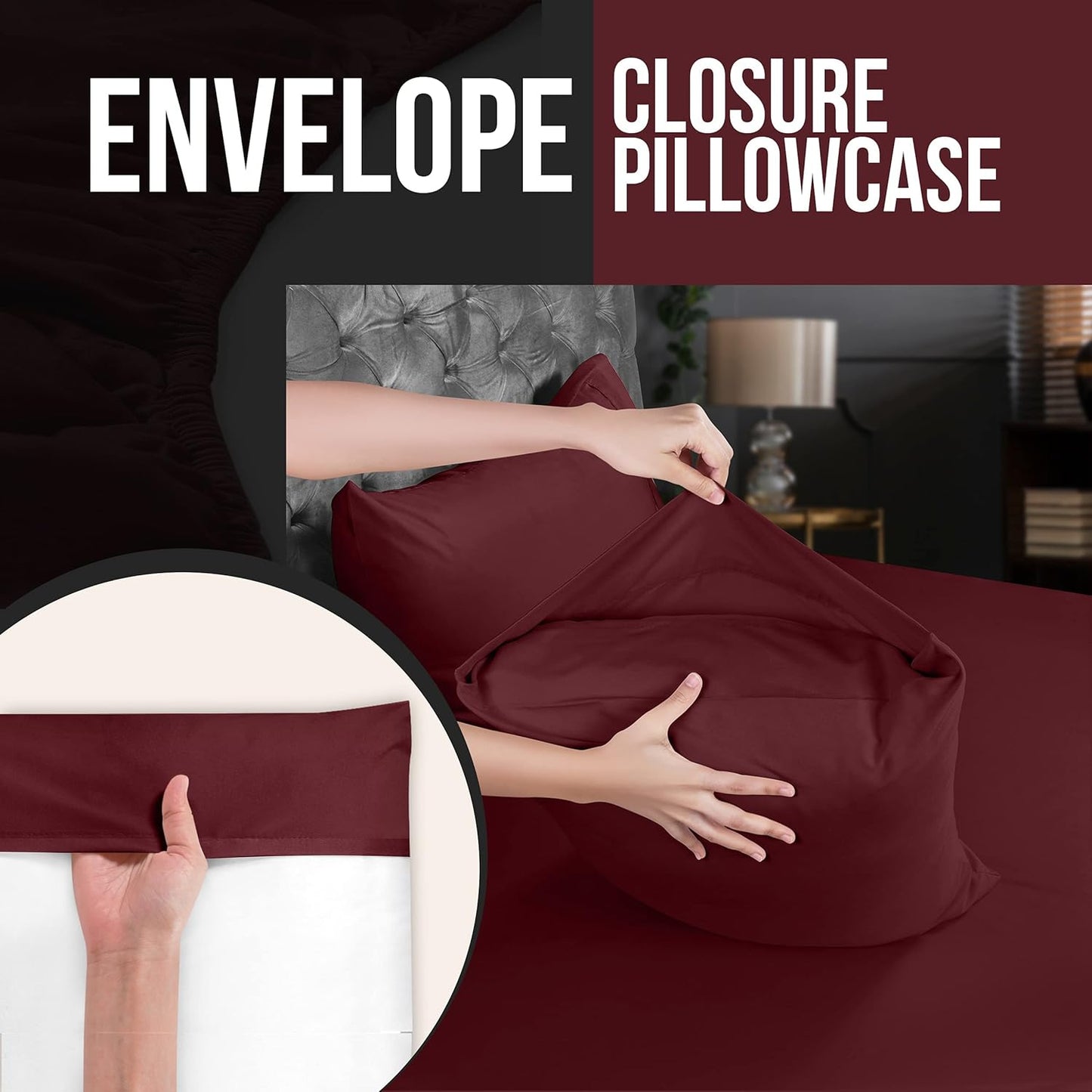 Utopia Bedding Queen Pillow Cases - 12 Pack Soft Brushed Microfiber | Fade Resistant 20 x 30 Inches - Burgundy