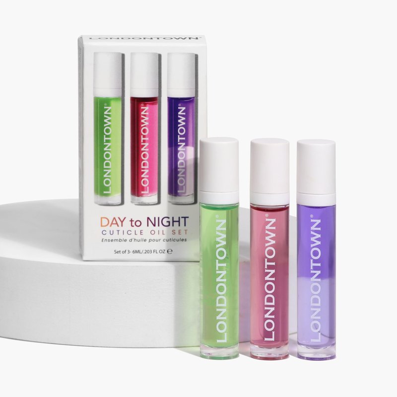 LONDONTOWN Roll and Glow Cuticle Oil - Nail Care Strengthener and Moisturizer for Dry Cracked Cuticles, Travel-Friendly Nail Treatment - Set of 3, 0.2 Fl oz
