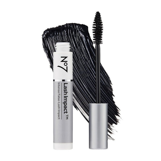 No7 Lash Impact Mascara - Black - Volumizing Mascara for False-Lash Effect - Smudge-Free Formula for Lengthening Lashes with Oversized Cone Brush Applicator (7ml)
