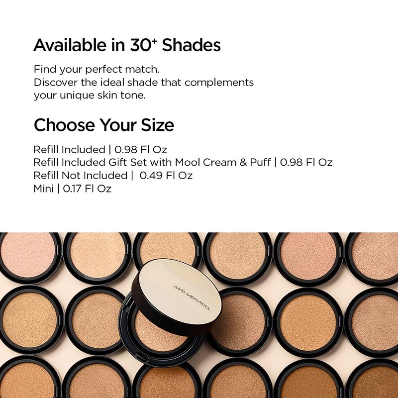Essential Skin Nuder Cushion Foundation - Buildable Coverage | Natural Finish, Mini 0.17 Fl Oz, 21W Medium