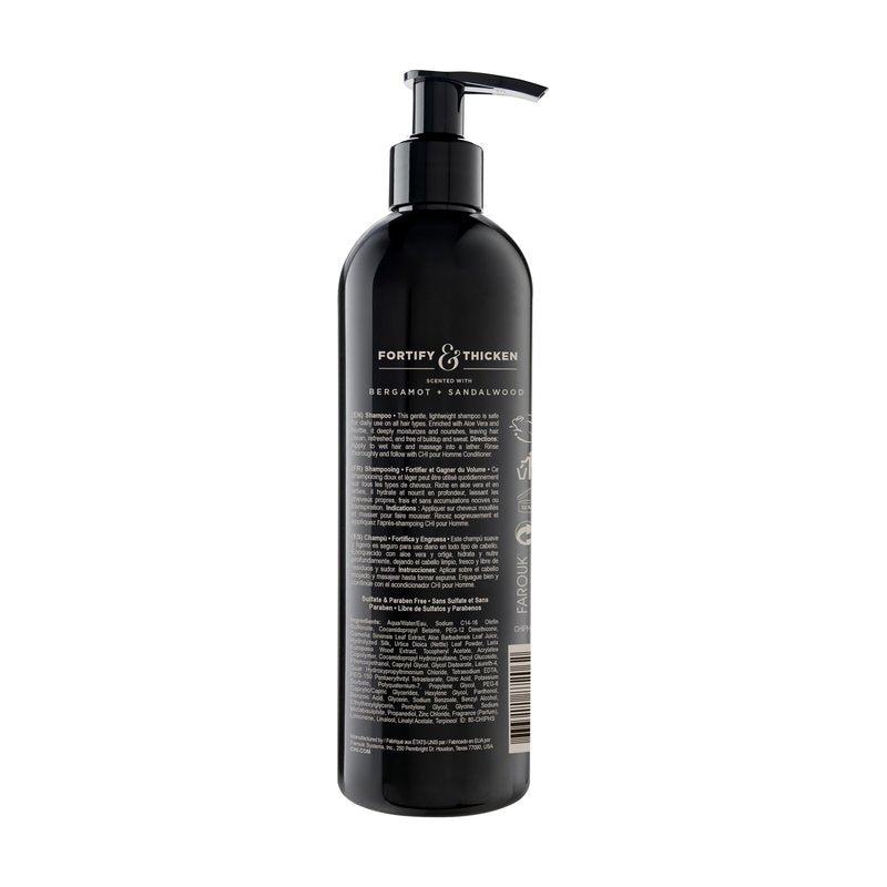 CHI Pour Homme Moisturizing Daily Shampoo for Men, Sulfate-Free Hair Cleanser with Aloe Vera & Nettle, Hydrates & Fortifies for Thicker, Healthier Hair, Fresh Woody Scent, 11.5 oz
