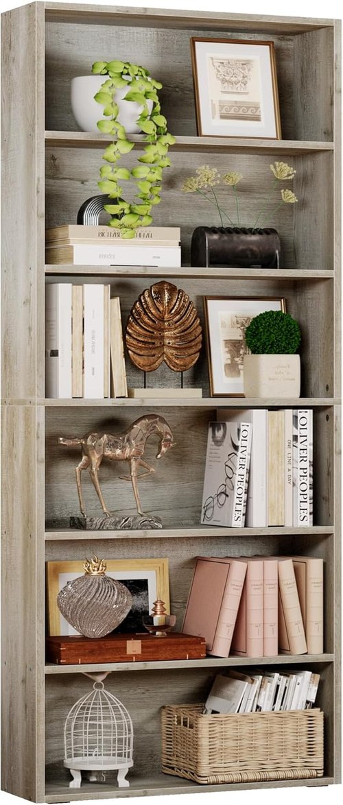 IRONCK 6-Tier Floor Standing Bookshelf - Stylish Storage Solution for Home Office & Living Room - 70" Tall