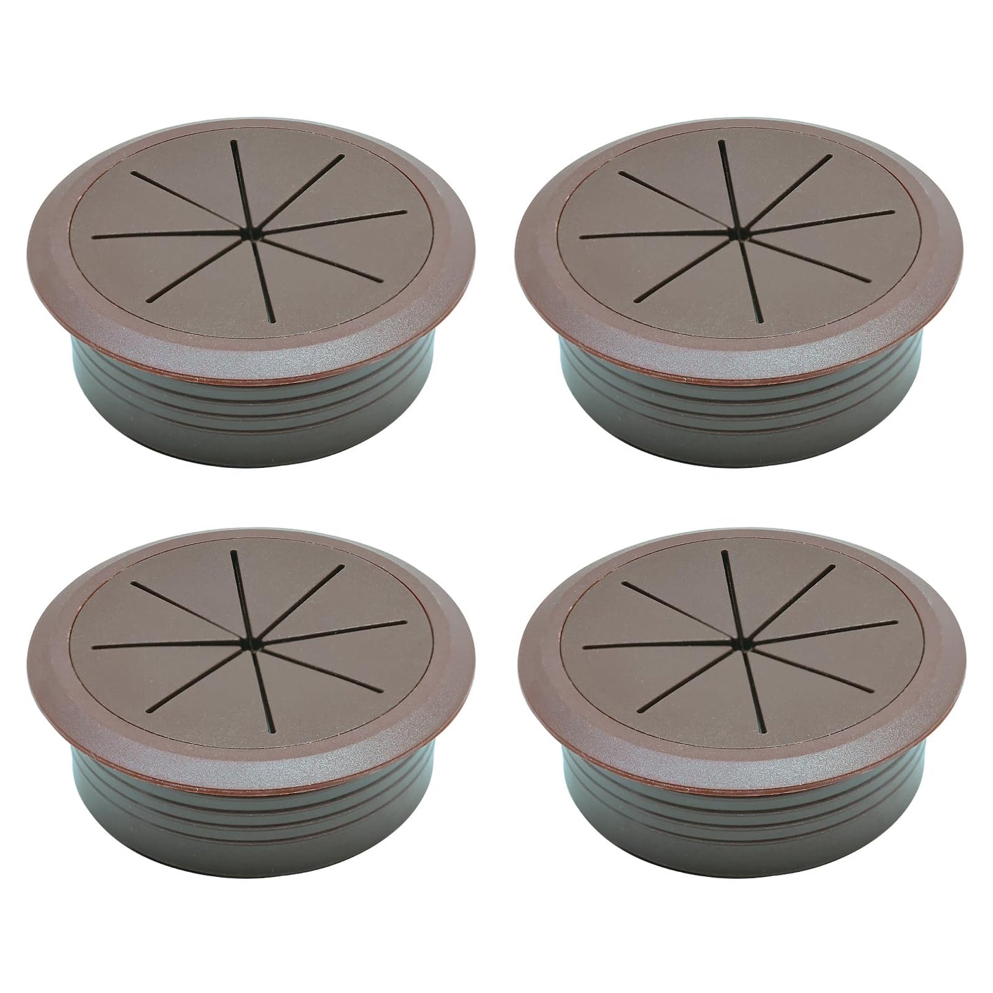 Desk Grommet 2" (50 mm), Desk Hole Cover for Cables Coffee, Cable Grommet ABS Plastic, Desk Hole Grommet for Office and Home Table Cable, Detachable & Flexible Cable Cord Organizer-4 Pcs