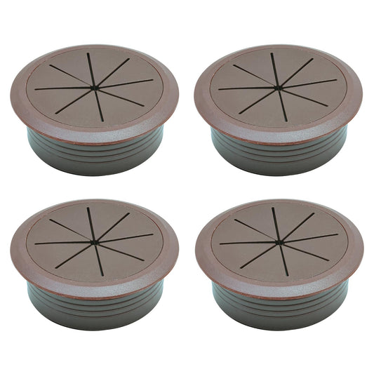 Desk Grommet 2" (50 mm), Desk Hole Cover for Cables Coffee, Cable Grommet ABS Plastic, Desk Hole Grommet for Office and Home Table Cable, Detachable & Flexible Cable Cord Organizer-4 Pcs