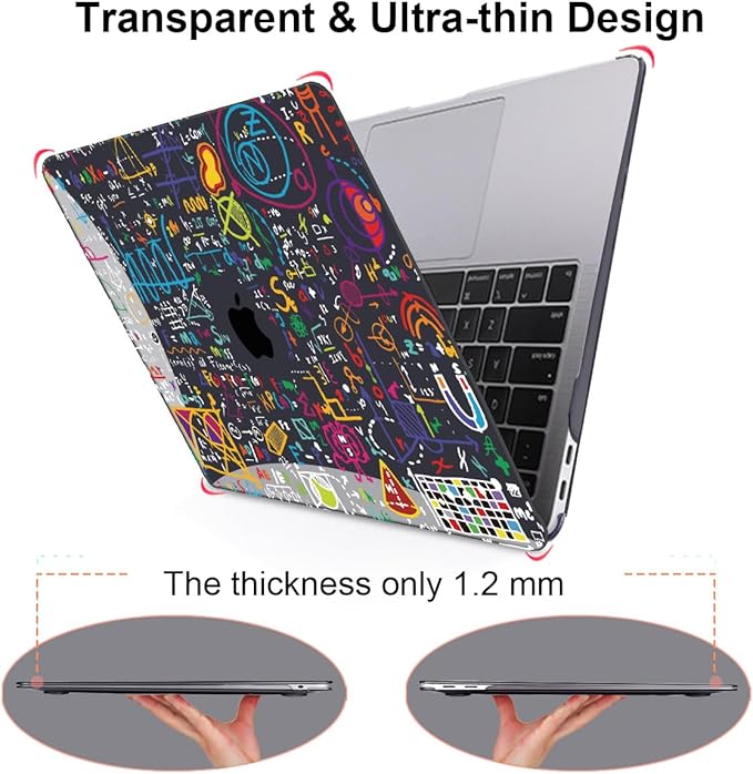 LCMOCICO Compatible with MacBook Pro 13 inch Case M2 M1 A2338 2022 2021 2020-2016 A2251 A2289 A2159 A1989 A1706, Pattern Plastic Hard Shell Keyboard Cover Screen Film Webcam Cover, Abundant Formula