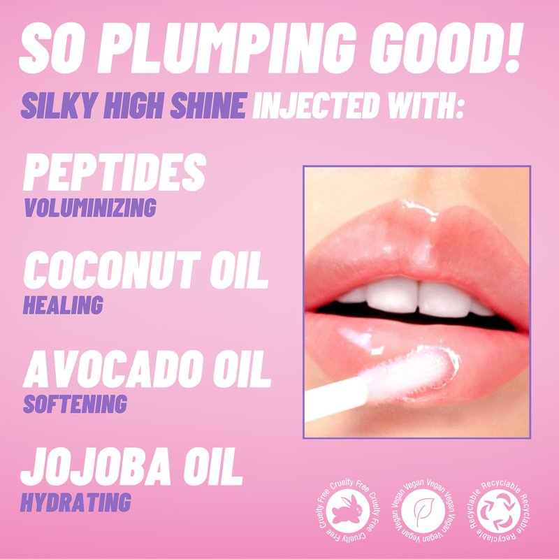 POP Beauty PLUMP POUT | FUSCHSIA FREESIA - Plumping Lip Oil and Hydrating Lip Gloss | Long Lasting Nourishing Lip Glow Oil, Non-Sticky
