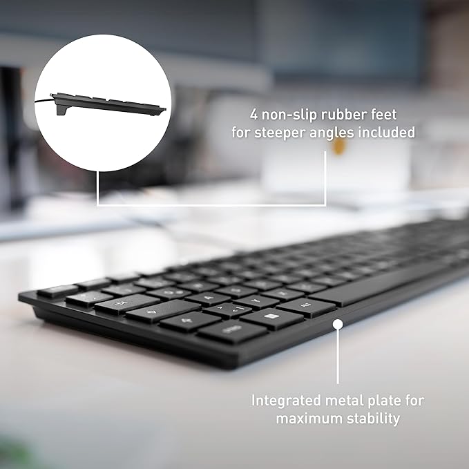 Cherry KC 6000 Slim Keyboard - USB Interface - English (US) - SX Keyswitch (Black)