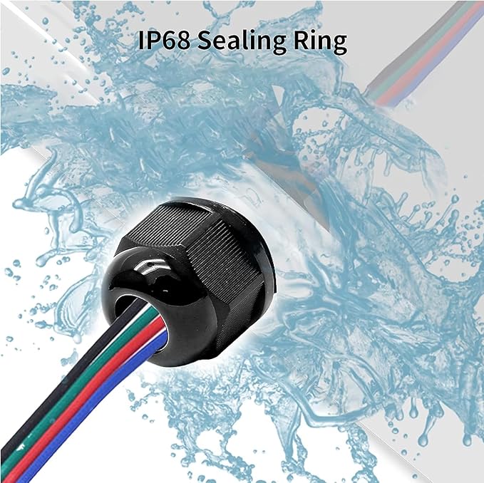 Bonsicoky 1-1/4" NPT Nylon Cable Glands, IP68 Waterproof Adjustable Cord Grip Cable Connector Strain Relief Wire Protectors for 25-32mm Cable Diameter, 2 Pcs, Black