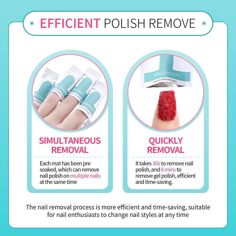 LZXLUKGIR Nail Polish Remover Wipes,200 Pack Individually Nail Polish Remover Pads with Tools,Portable Fingernail Travel Kit,Quickly removedor de gel para uñas for Salon Home