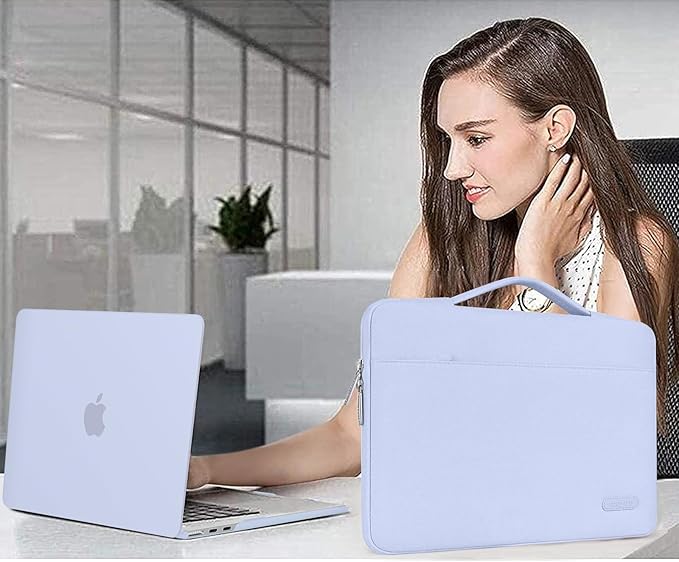 MOSISO Compatible with MacBook Air 13 inch Case M5 2026 M4 2025 M3 M2 2024-2022 A3449 A3240 A3113 A2681,Hard Shell&Sleeve Bag&Keyboard Skin&Webcam Cover&ScreenFilm for MacBook Air 13.6, Pastel Blue