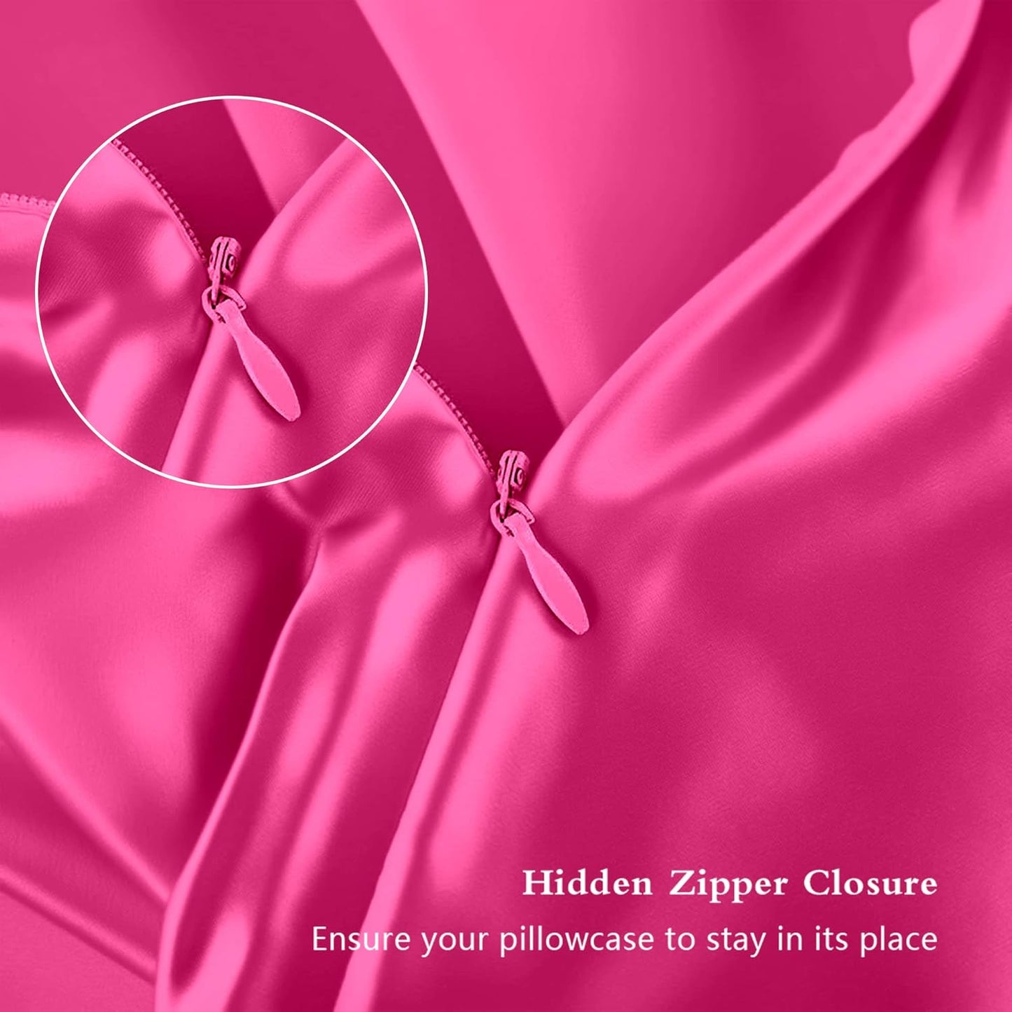 Mulberry Silk Pillowcase Set by Skiennix - Anti-Acne & Hair-Friendly | King Size, Hot Pink - 2 Pack