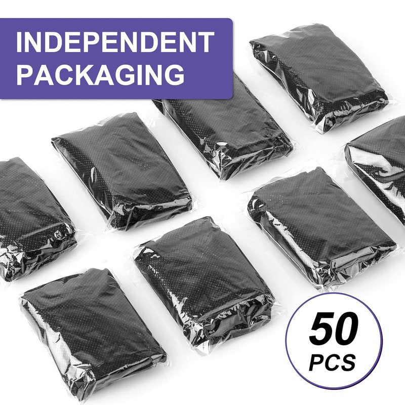 Womens Disposable Strapless Underwear - 50 Pack Individually Wrapped | Perfect for Salons & Tanning, Black