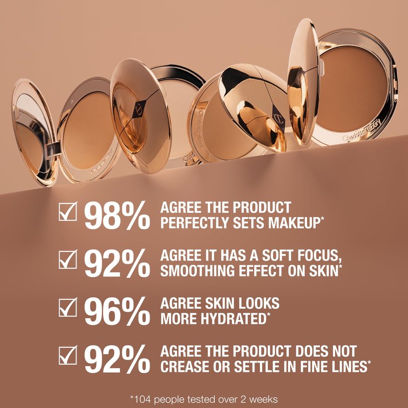 Charlotte Tilbury Airbrush Flawless Finish Setting Powder Refill - Pore-Blurring Pressed Powder for Face Makeup to Minimize Shine with a Soft-Focus Finish - 3 Tan