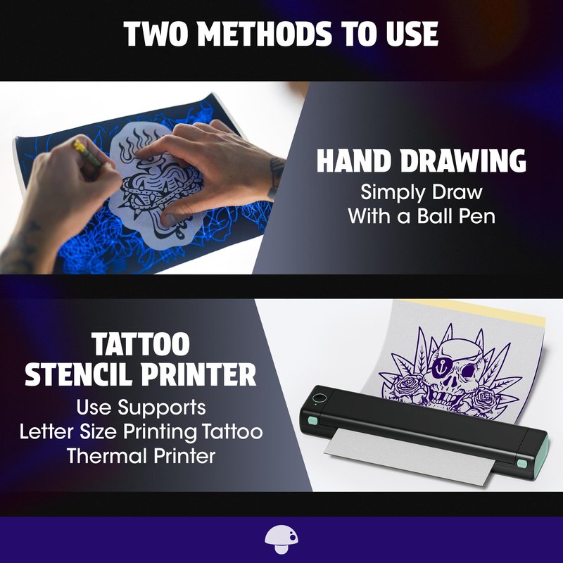 Phomemo Tattoo Transfer Paper 8.5" X 11" - 100 Sheets of Stencil Paper, Tattoo Transfer Kit - for Tattoo Artists and Enthusiasts, Compatible with TP81, Itari A886, TATTMUSE Tattoo Machines