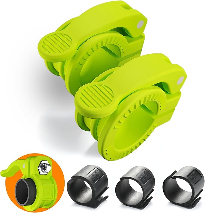 ZY-HUAN Mini Pro Barbell Clips 1 inch I Multi-Size Adjustable Barbell Collar I 1 inch Barbell ClampsIQuick Release Weight Clips Pair of Locking for Dumbbell Bar (Green)