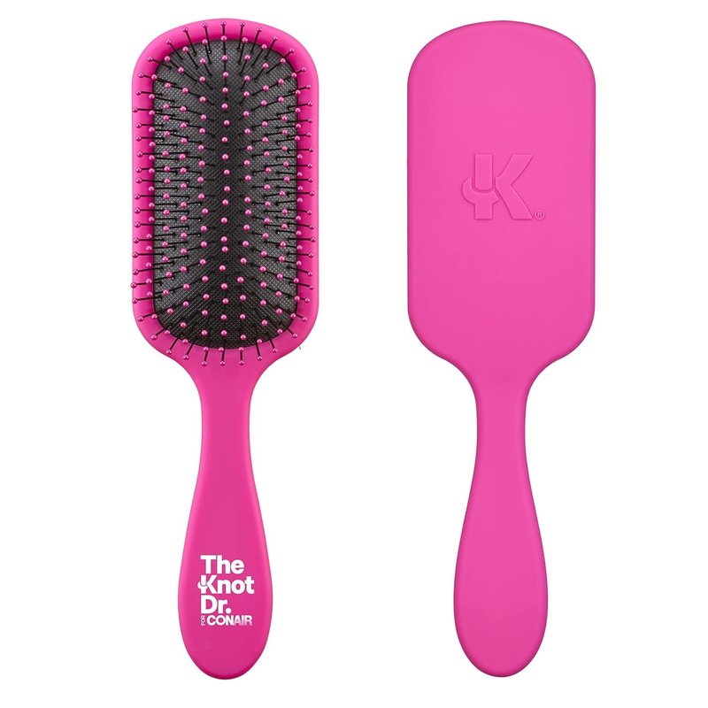 Conair The Knot Dr. Hair Brush - Detangling Brush for Wet or Dry Hair | Pink Color