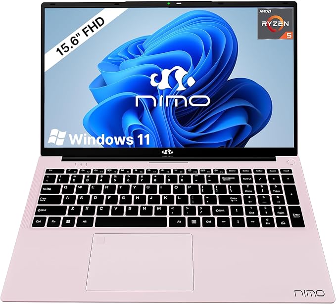 NIMO Gaming Laptop 15.6" with AMD Ryzen 7 7735HS Processor & Radeon 680M Graphics, Backlit Keyboard, Fingerprint Login, 101W Type-C Fast Charge