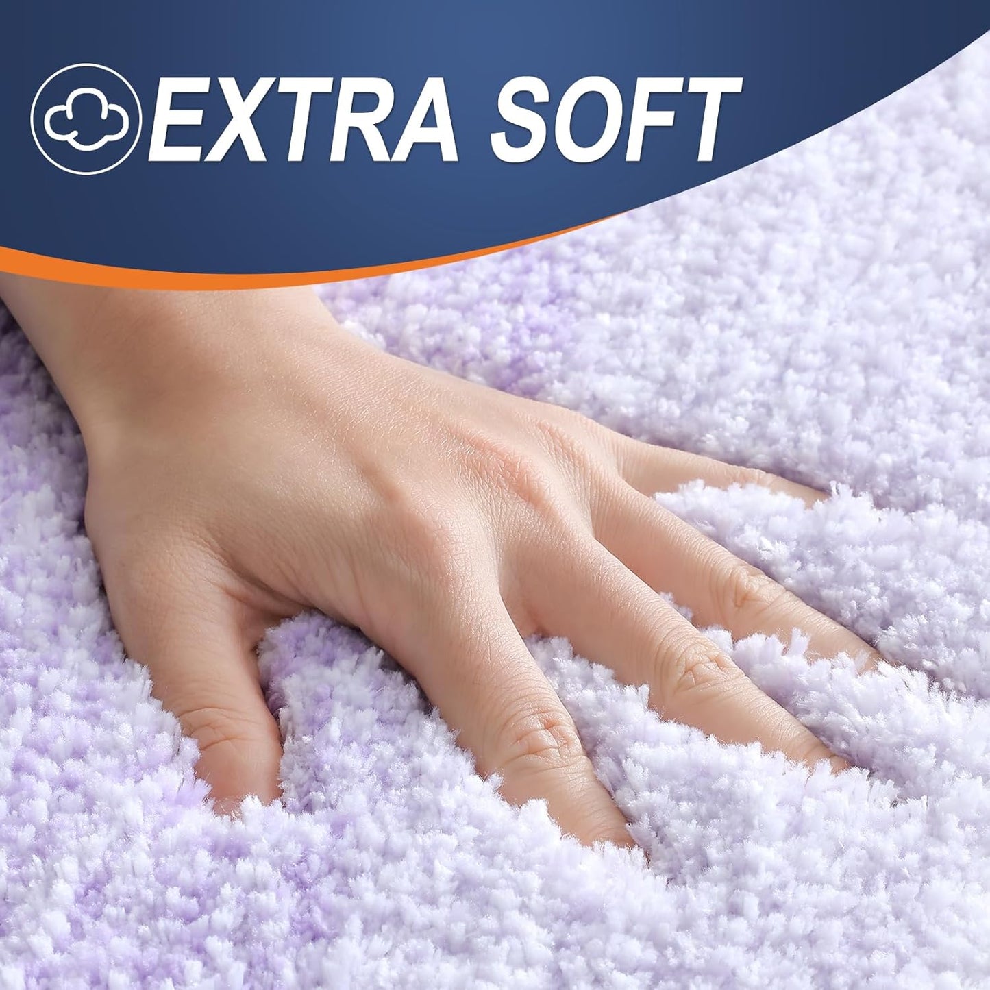 OLANLY Large Bathroom Rug Mat - Extra Soft Microfiber with Rubber Backing | Quick Dry & Washable - Light Purple 40x24