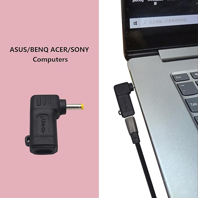 HCFeng 90W PD USB C to DC4017 Power Converter Type to DC 4017 Laptop Charging Adapter 19V 4A Type C Female to DC 4.0 x 1.7mm Male Power Adapter for Studio and Travel [PD-4017]