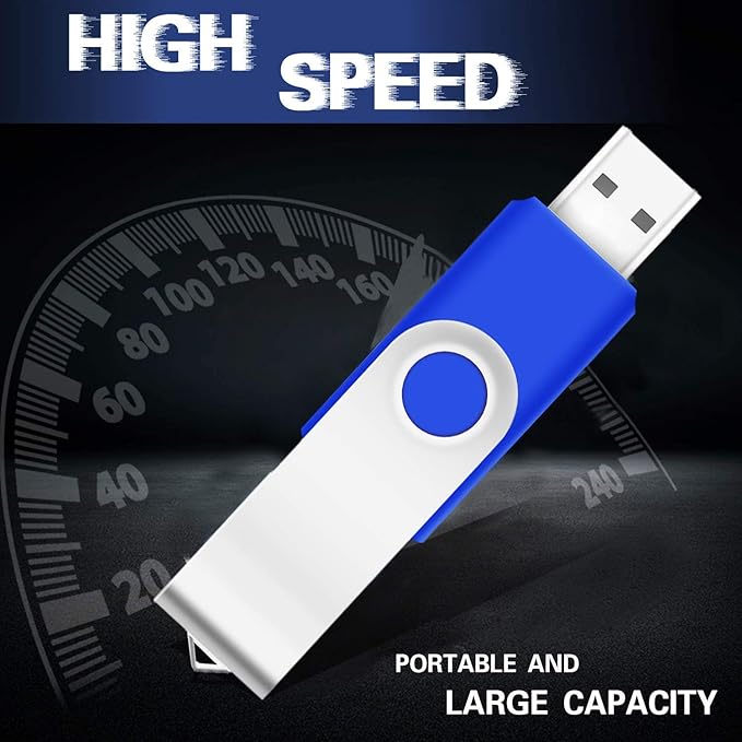 50-Pack of 1GB USB Flash Drive Bulk EASTBULL FAT32 Thumb Drives Pack (Blue)