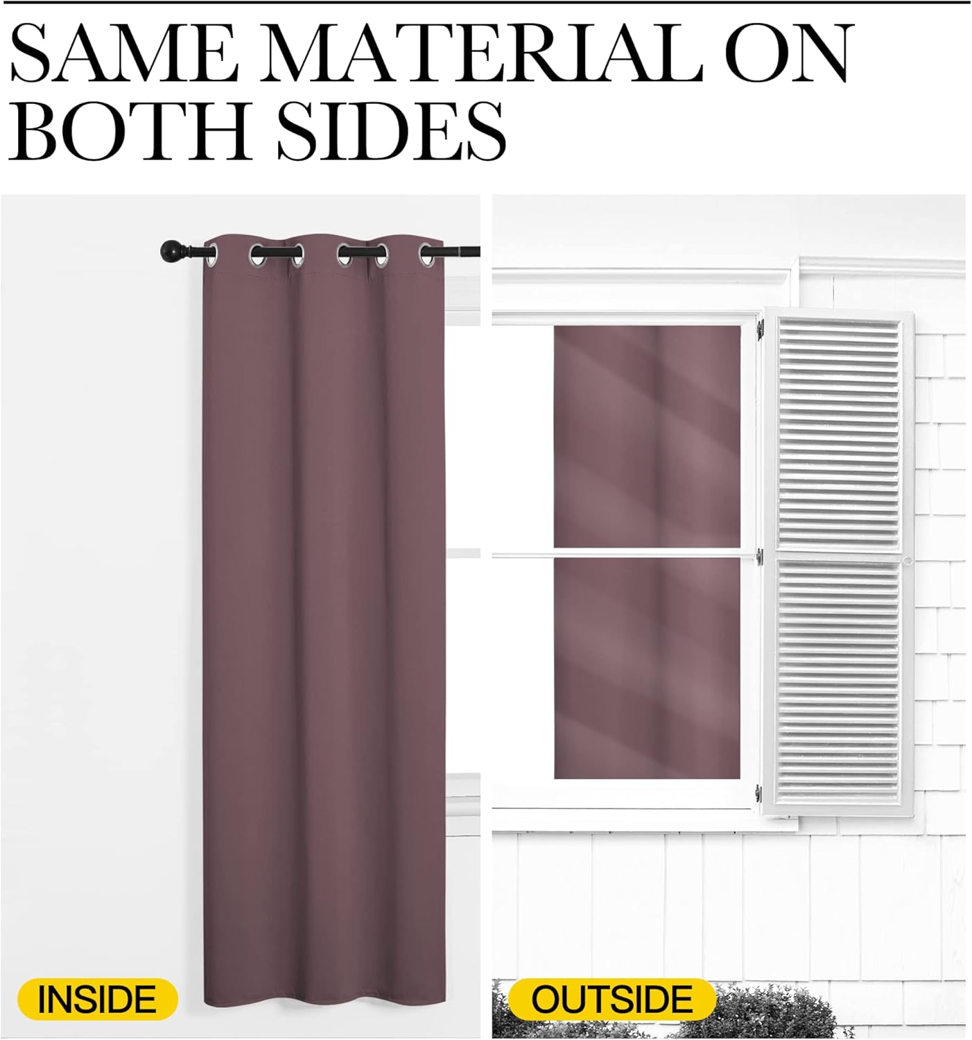 NICETOWN Blackout Curtain Panels - Thermal Insulated Draperies, 34x63 Inches, Dry Rose - 1 Pair