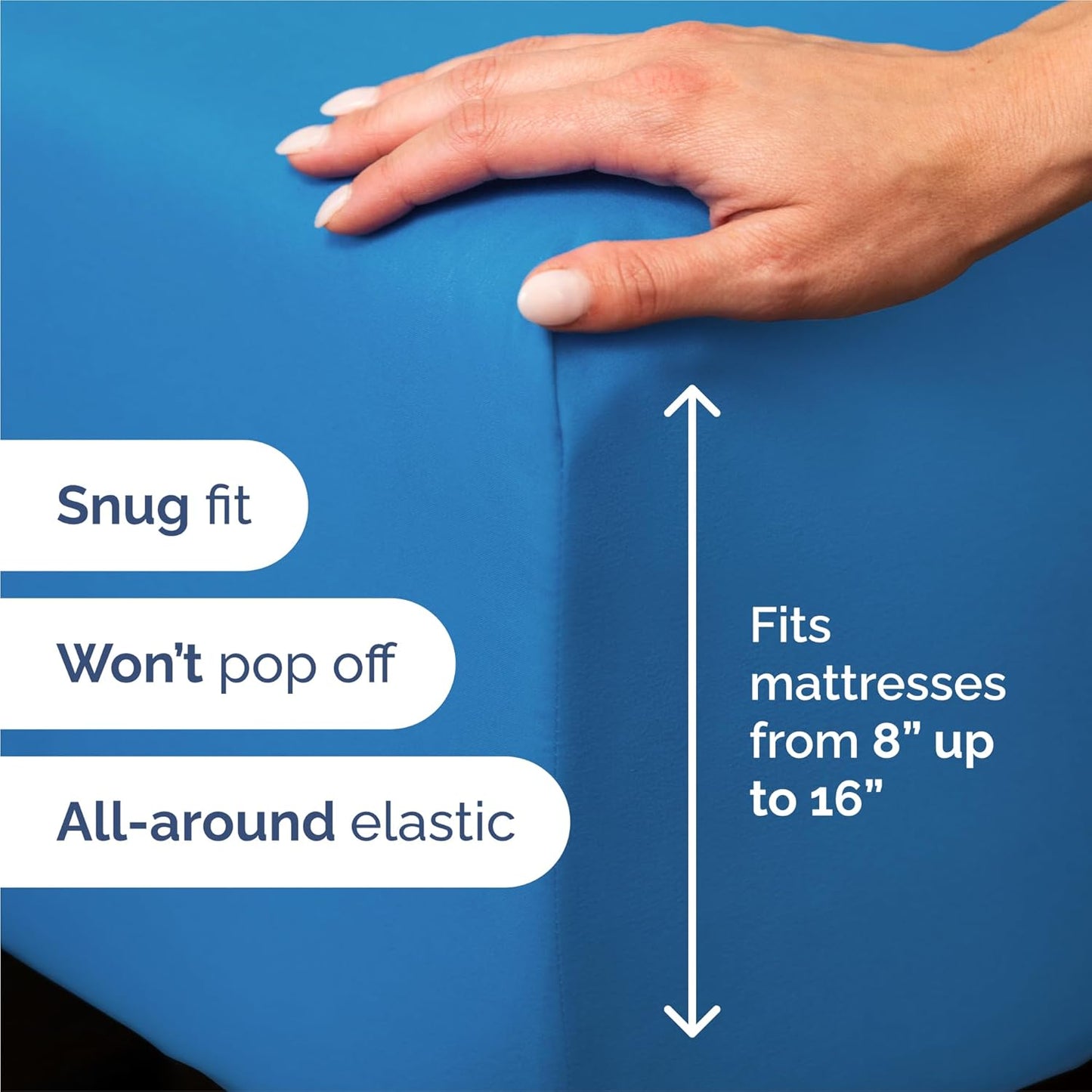 Royal Blue Split King Size 5-Piece Sheet Set | Comfy, Breathable & Cooling Hotel Luxury Bedding