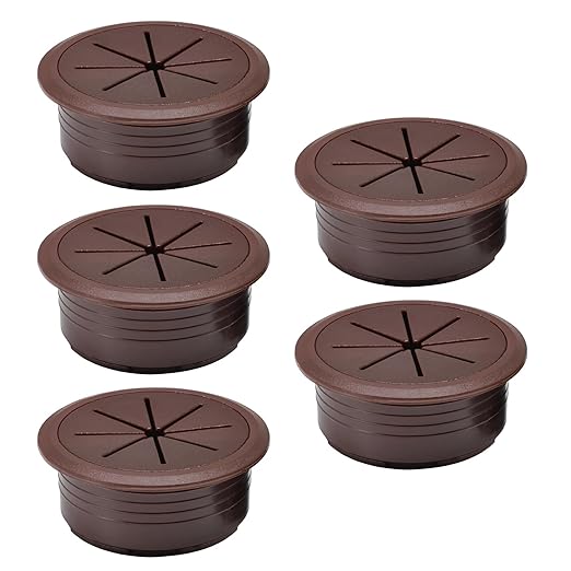 EASYEAH 5 Pcs Desk Grommet 2-3/8" / 60 mm, Desk Hole Cover for Cables Coffee, Cable Grommet ABS Plastic, Desk Hole Grommet for Home & Office Pc, Detachable Cable Cord Organizer
