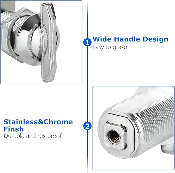 ACXFOND 1" Thumb Operated Offset Cam Lock, 6Pcs Non-Locking Compartment Lock, RV Compartment Camper Storage Door, Vehicles, Cabinet Mailbox Drawer Replacement Cam Lock Silver