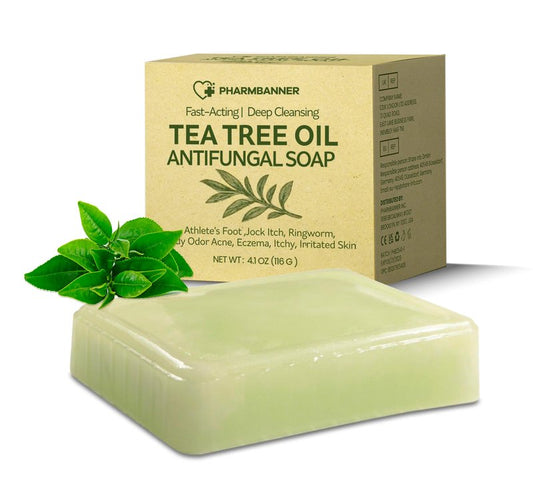 PHARMBANNER Tea Tree Antifungal Soap Bar – Body Wash
